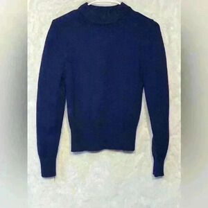 Zara Girls Crewneck Knit Navy Blue Fall Weather Picture School Sweater Large